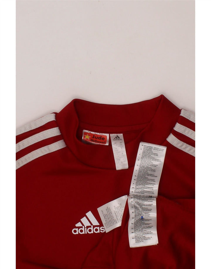 ADIDAS Boys Top Long Sleeve 5-6 Years Red Polyester Vintage Adidas and Second-Hand Adidas from Messina Hembry 