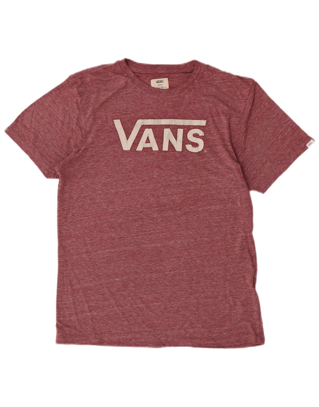 Мужская футболка с рисунком Vans Top среднего бордового цвета из полиэстера с крапинками
