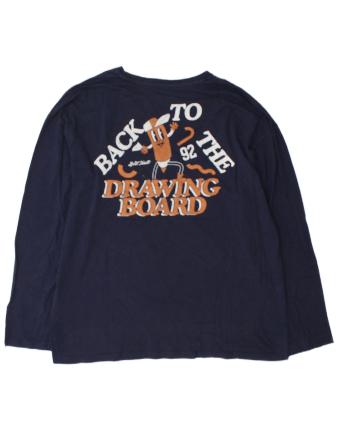 Мужской топ с рисунком Jack & Jones, большой размер, темно-синий, хлопок, с длинными рукавами