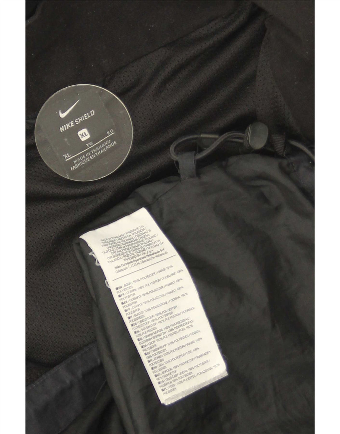 Мужская дождевик с капюшоном Nike UK 42 XL, черный полиэстер