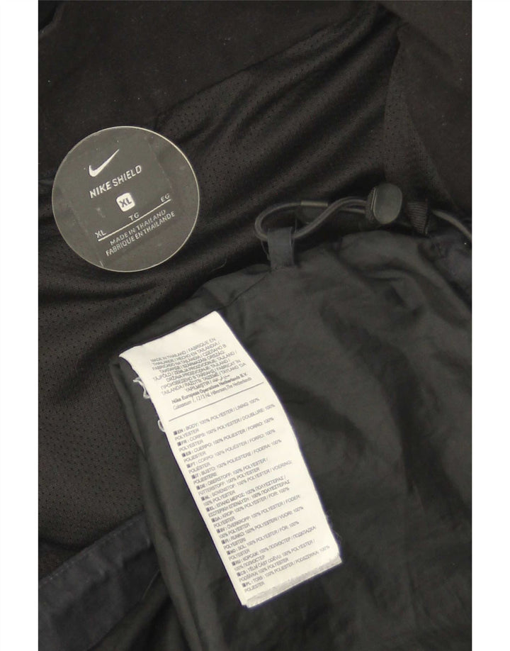 Мужская дождевик с капюшоном Nike UK 42 XL, черный полиэстер