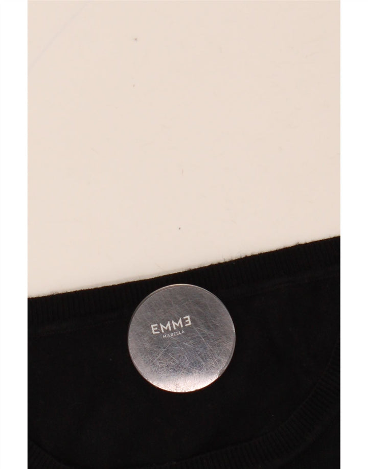 Женский джемпер с коротким рукавом MARELLA с вырезом «лодочка», Великобритания, 8, маленький черный