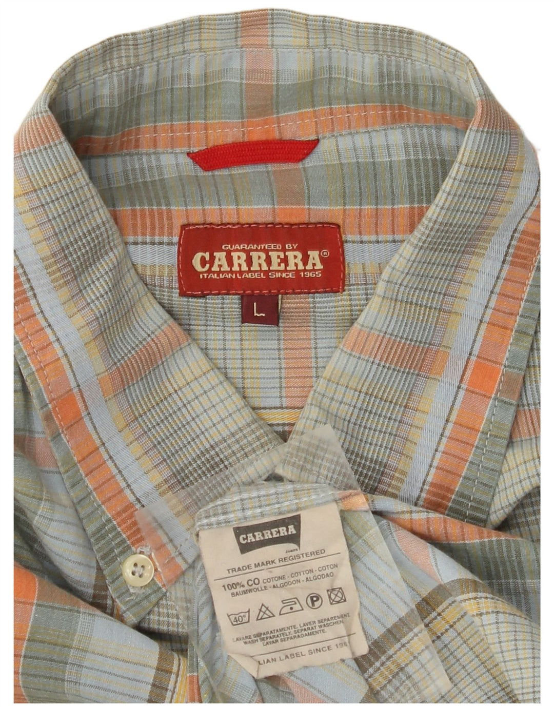 CARRERA Mens Shirt Large Multicoloured Check Cotton Vintage Carrera and Second-Hand Carrera from Messina Hembry 