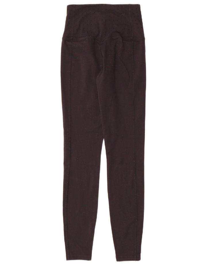 Женские леггинсы Nike Dri Fit UK 8, маленькие черные нейлоновые