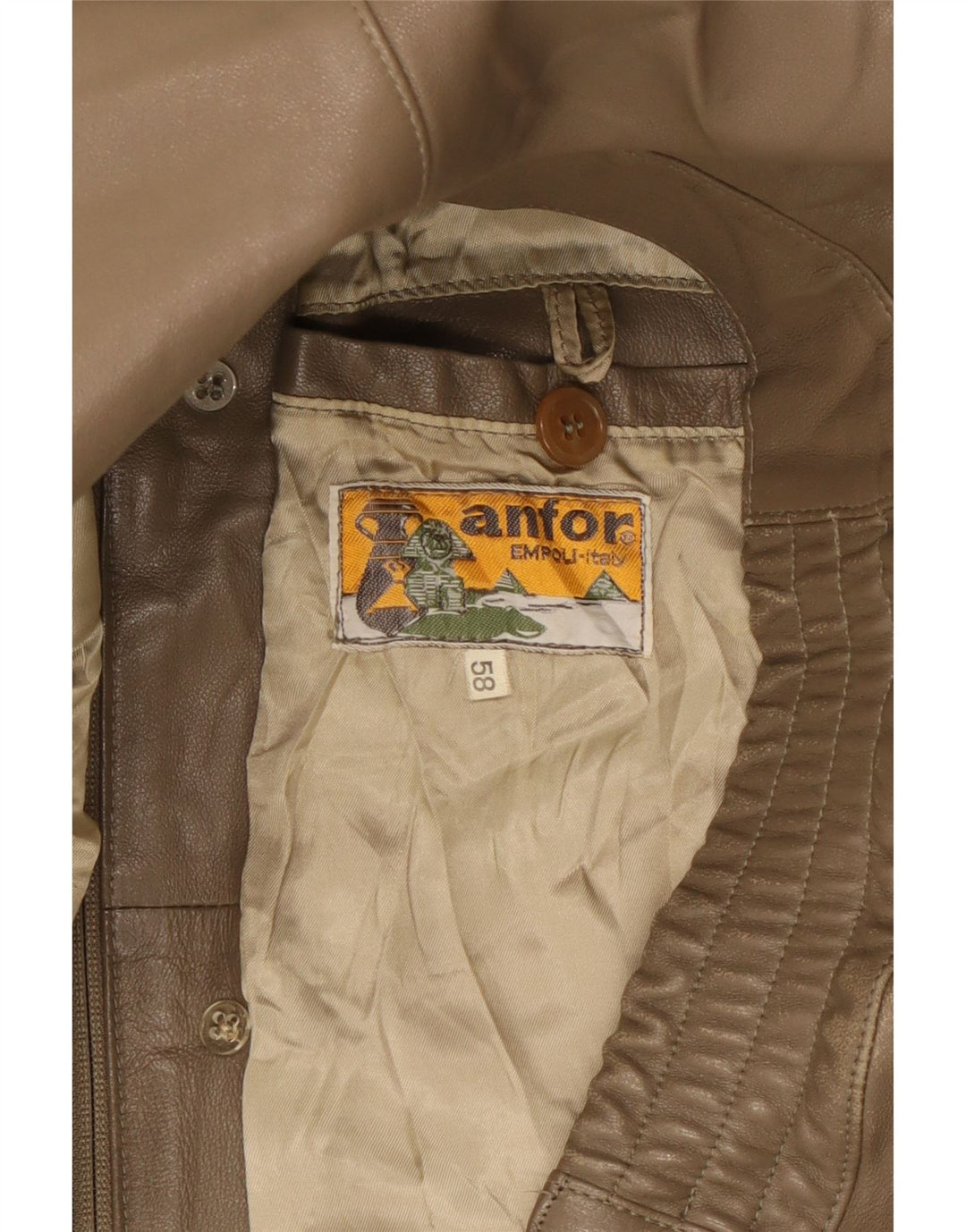 Мужская кожаная куртка Anfor IT 58 2XL Коричневая