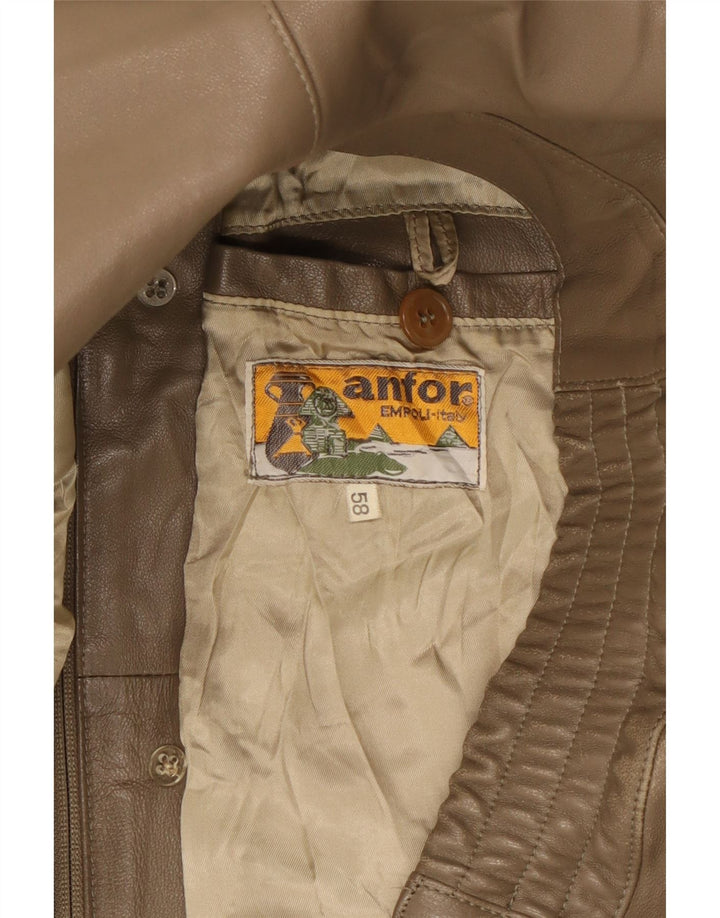 Мужская кожаная куртка Anfor IT 58 2XL Коричневая