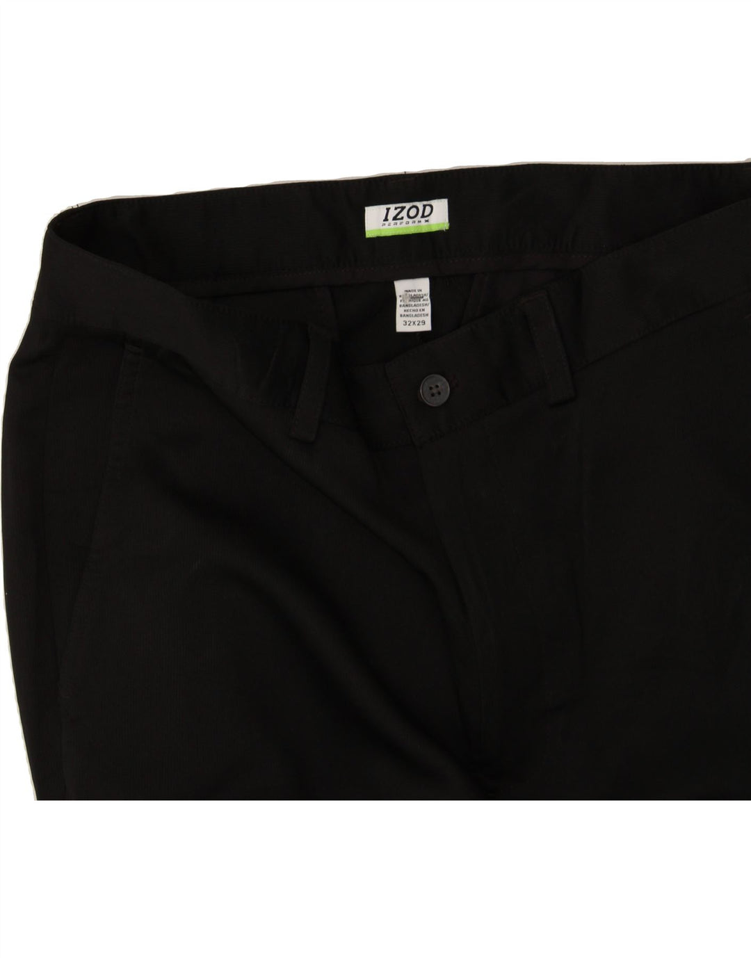 IZOD Mens Straight Chino Trousers W32 L29 Black Polyester Vintage Izod and Second-Hand Izod from Messina Hembry 