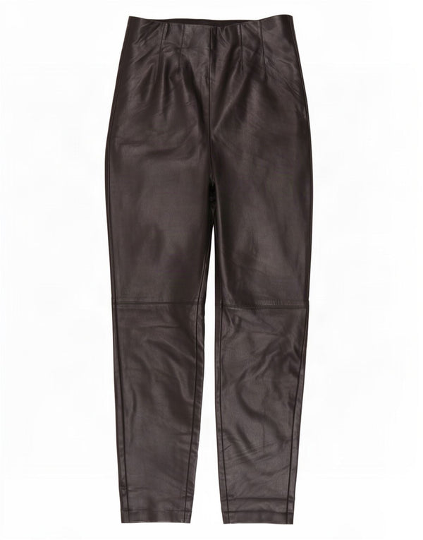 Женские кожаные брюки скинни Zara, маленькие W26 L27, черные, полиэстер
