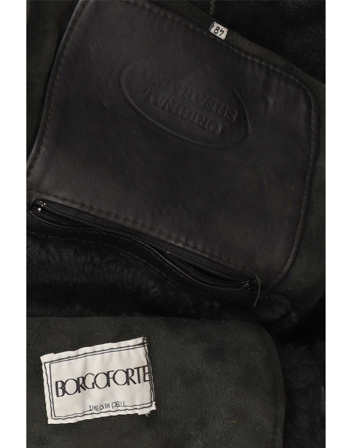 Винтажная мужская короткая дубленка IT 48 Medium Green