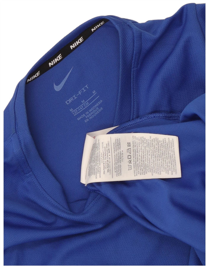 Футболка Nike Dri Fit для мальчиков, топ 10–11 лет, средний синий полиэстер