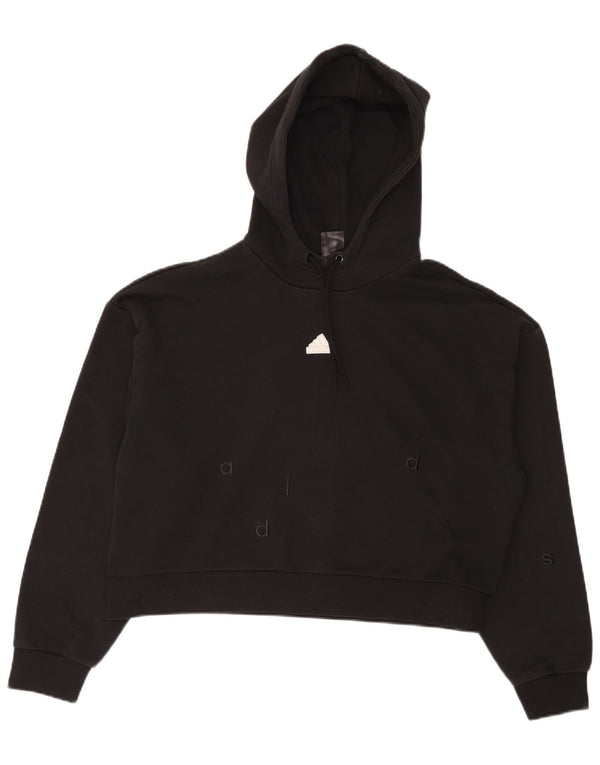 Женский джемпер с капюшоном Adidas Oversized UK 16/18, большой черный хлопок