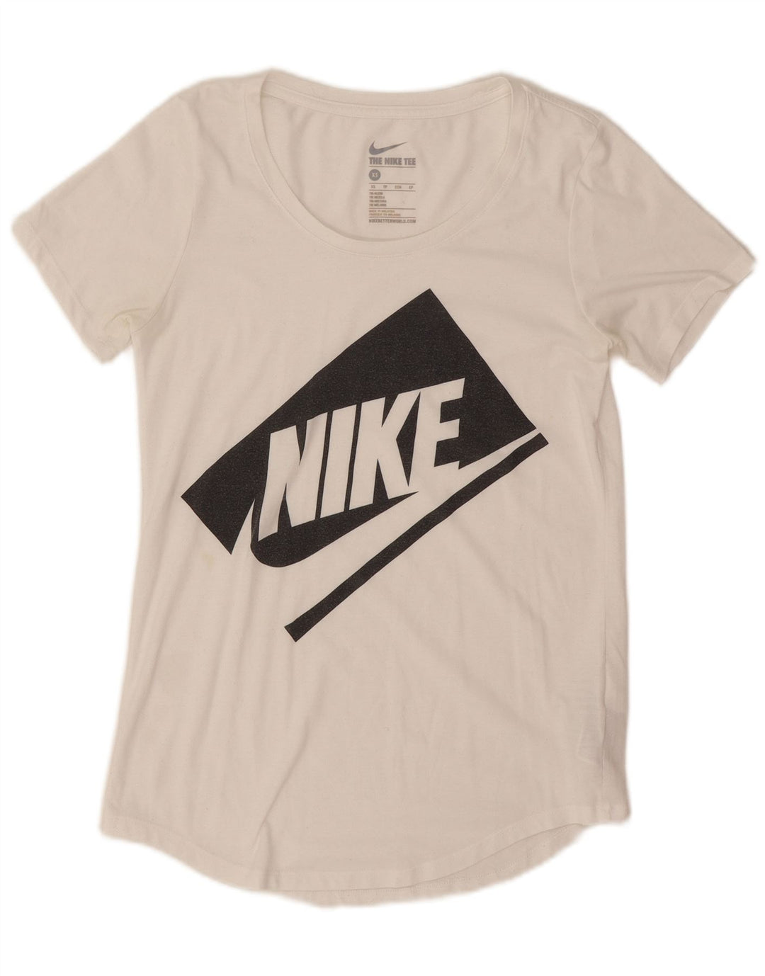 Женская футболка оверсайз с графическим рисунком Nike UK 6 XS, белый полиэстер