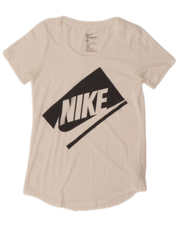 Женская футболка оверсайз с графическим рисунком Nike UK 6 XS, белый полиэстер