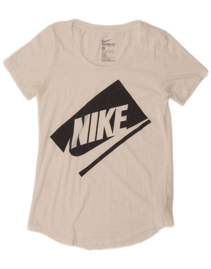 Женская футболка оверсайз с графическим рисунком Nike UK 6 XS, белый полиэстер