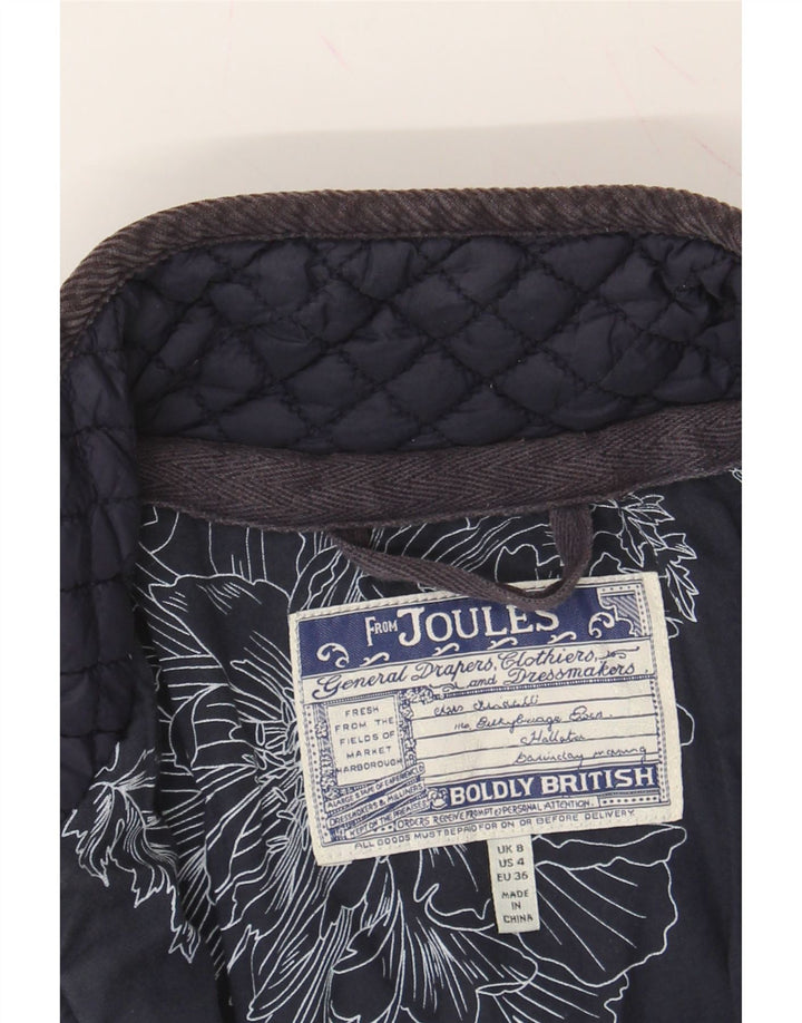 JOULES Womens Quilted Jacket UK 8 Small  Navy Blue Polyamide Vintage Joules and Second-Hand Joules from Messina Hembry 