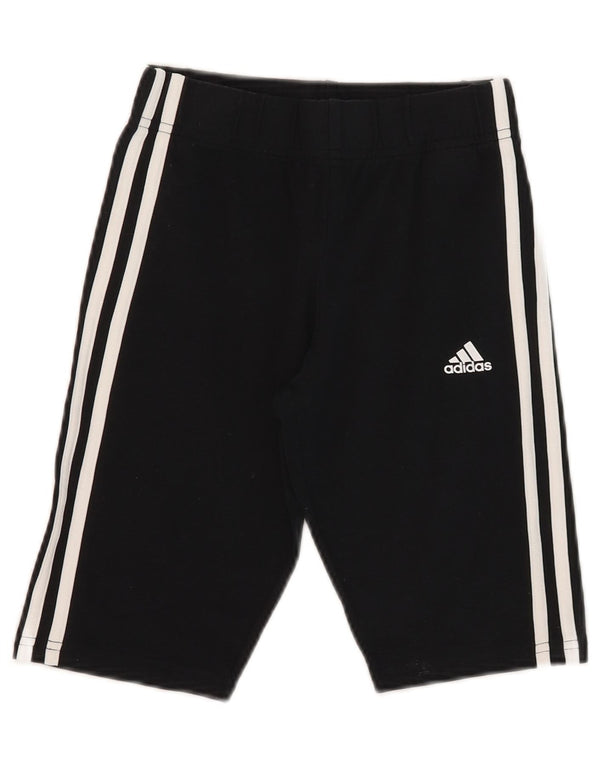 Спортивные шорты-бермуды Adidas для девочек 13-14 лет, черный хлопок