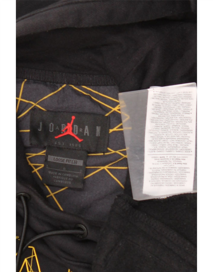 Мужской джемпер свободного покроя с капюшоном JORDAN Paris, большой черный с геометрическим узором