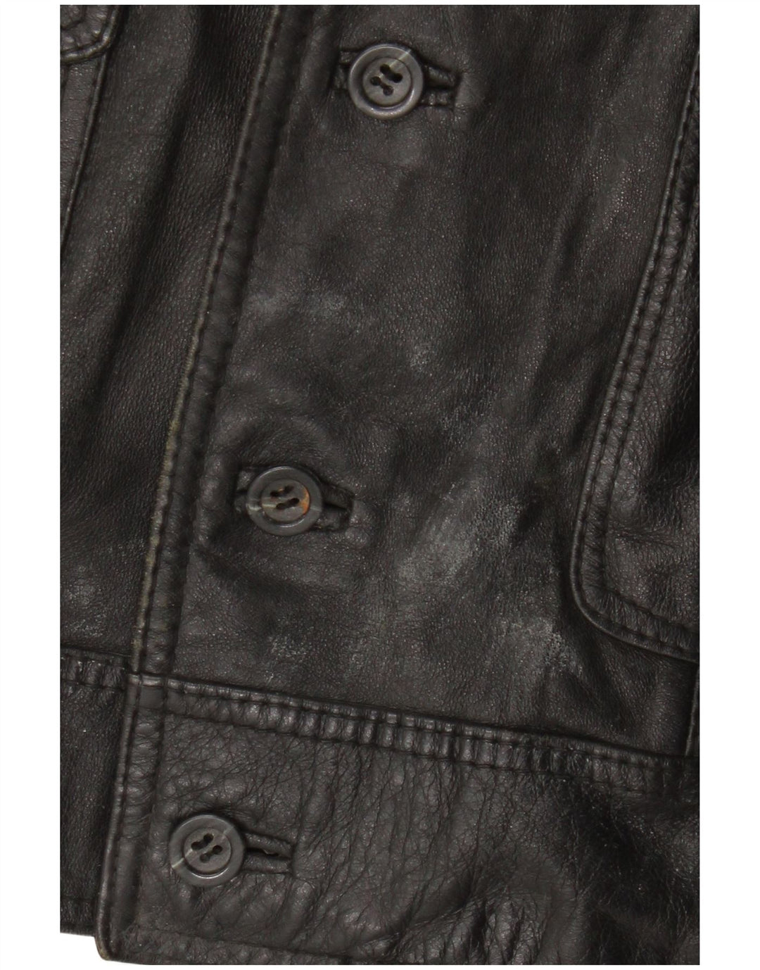 Винтажная женская кожаная куртка UK 12, средний черный