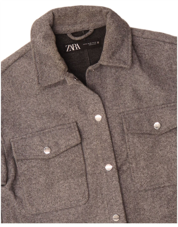 Женский бомбер оверсайз Zara UK 6 XS, серый полиэстер