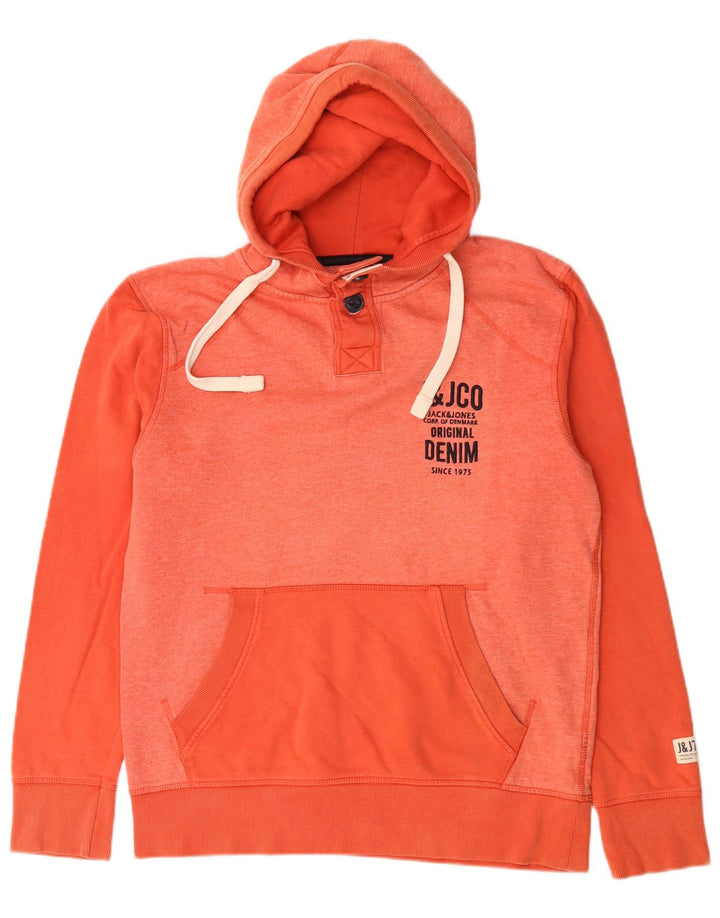 Jack & Jones Мужской джемпер с капюшоном и пуговицами с рисунком, средний розовый, с цветными блоками