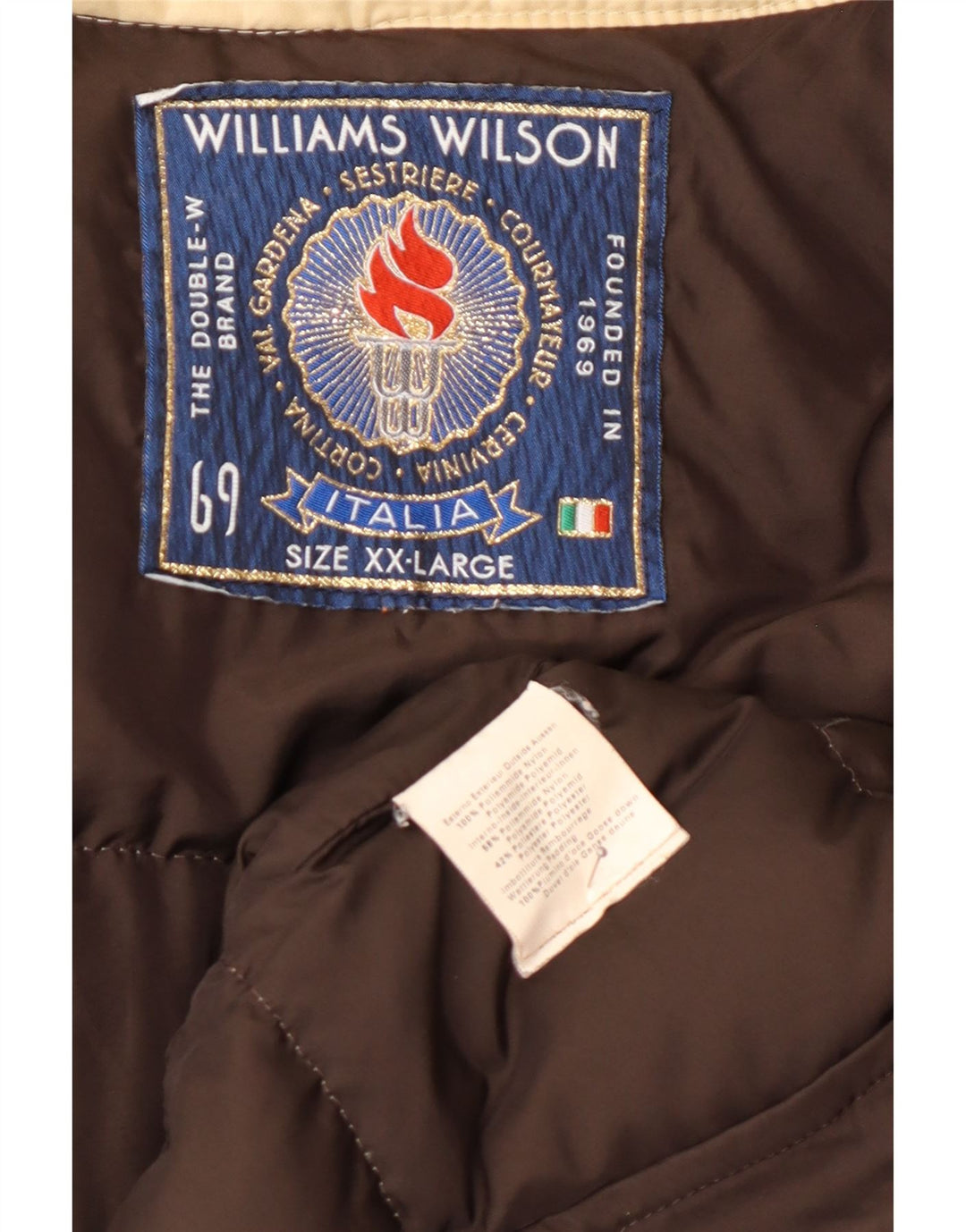 Мужская стеганая куртка Williams Wilson UK 44 2XL бежевый полиамид