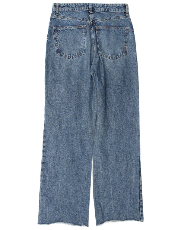 Женские потертые широкие джинсы Zara EU 36 XS W26 L31 синие