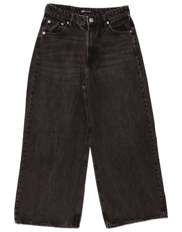 Женские широкие джинсы Zara EU 36 XS W26 L25, черные