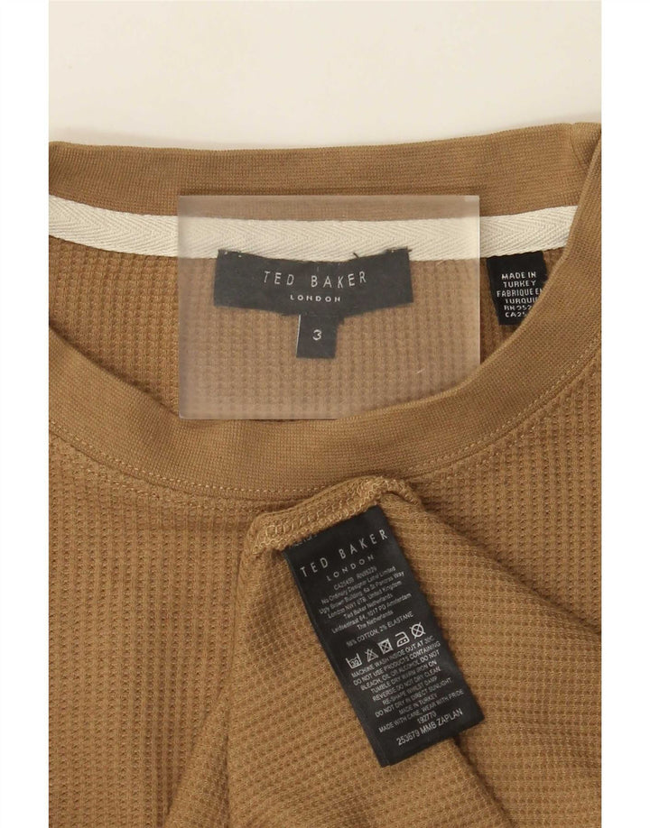 Мужской топ с длинным рукавом Ted Baker, размер 3, средний, бежевый, хлопок