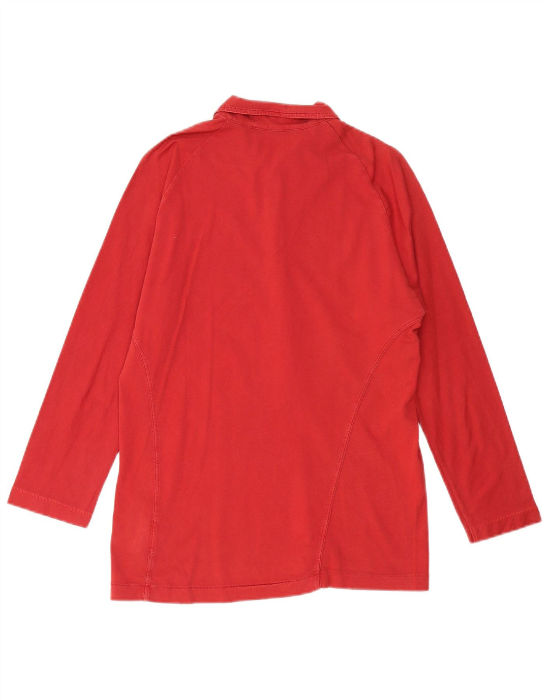 DSQUARED2 Женская рубашка поло с длинным рукавом с графическим рисунком UK 12, хлопковый средний красный цвет