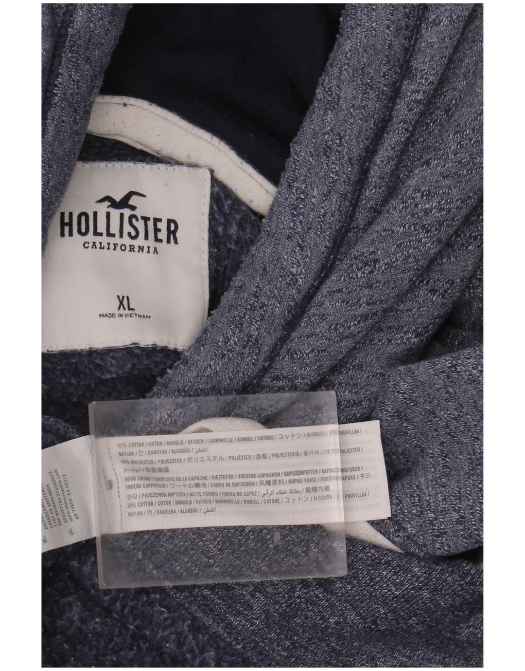 HOLLISTER Мужской джемпер с капюшоном с рисунком XL, синий в крапинку, хлопок