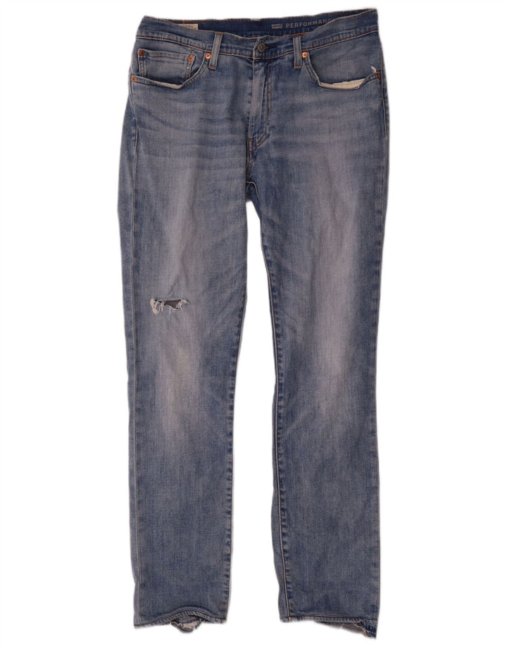 Мужские потертые узкие джинсы Levi's W34 L32, синий хлопок