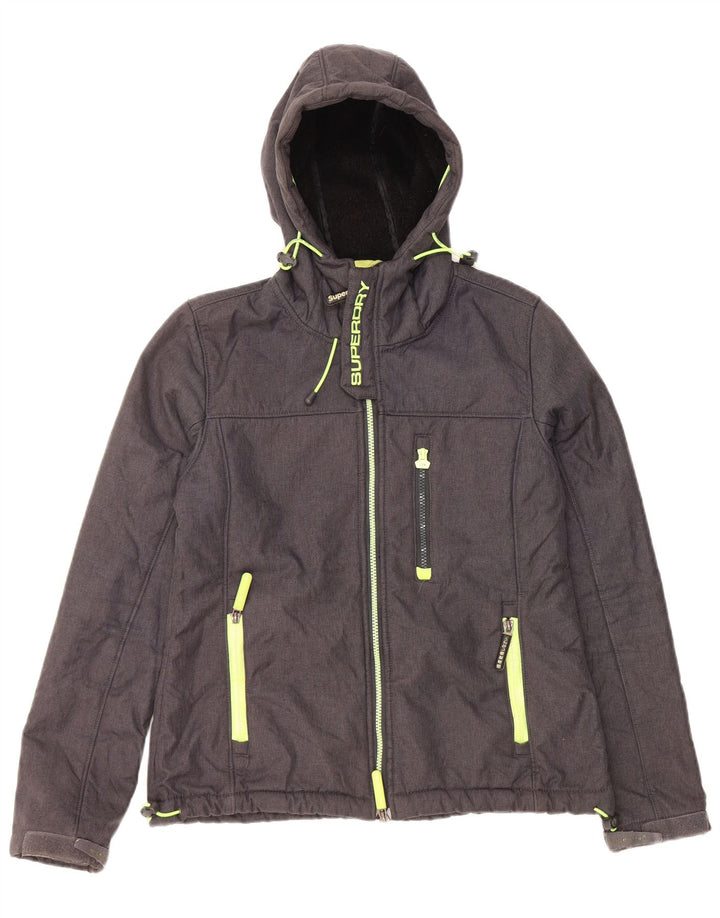 Женская ветровка Superdry Windtrekker UK 16, большой серый полиэстер