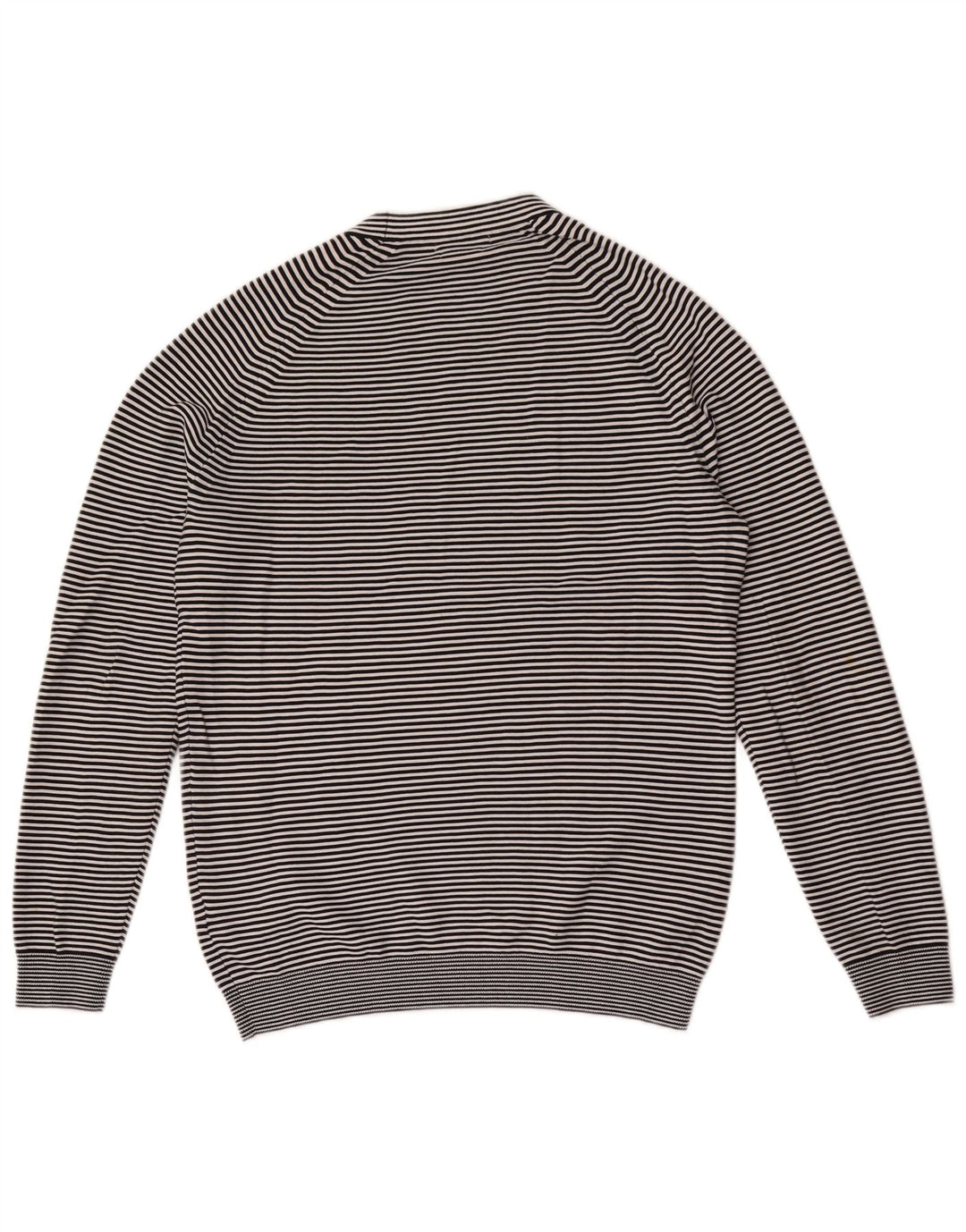 Мужской джемпер с круглым вырезом Massimo Dutti, хлопковый свитер среднего синего цвета в тонкую полоску