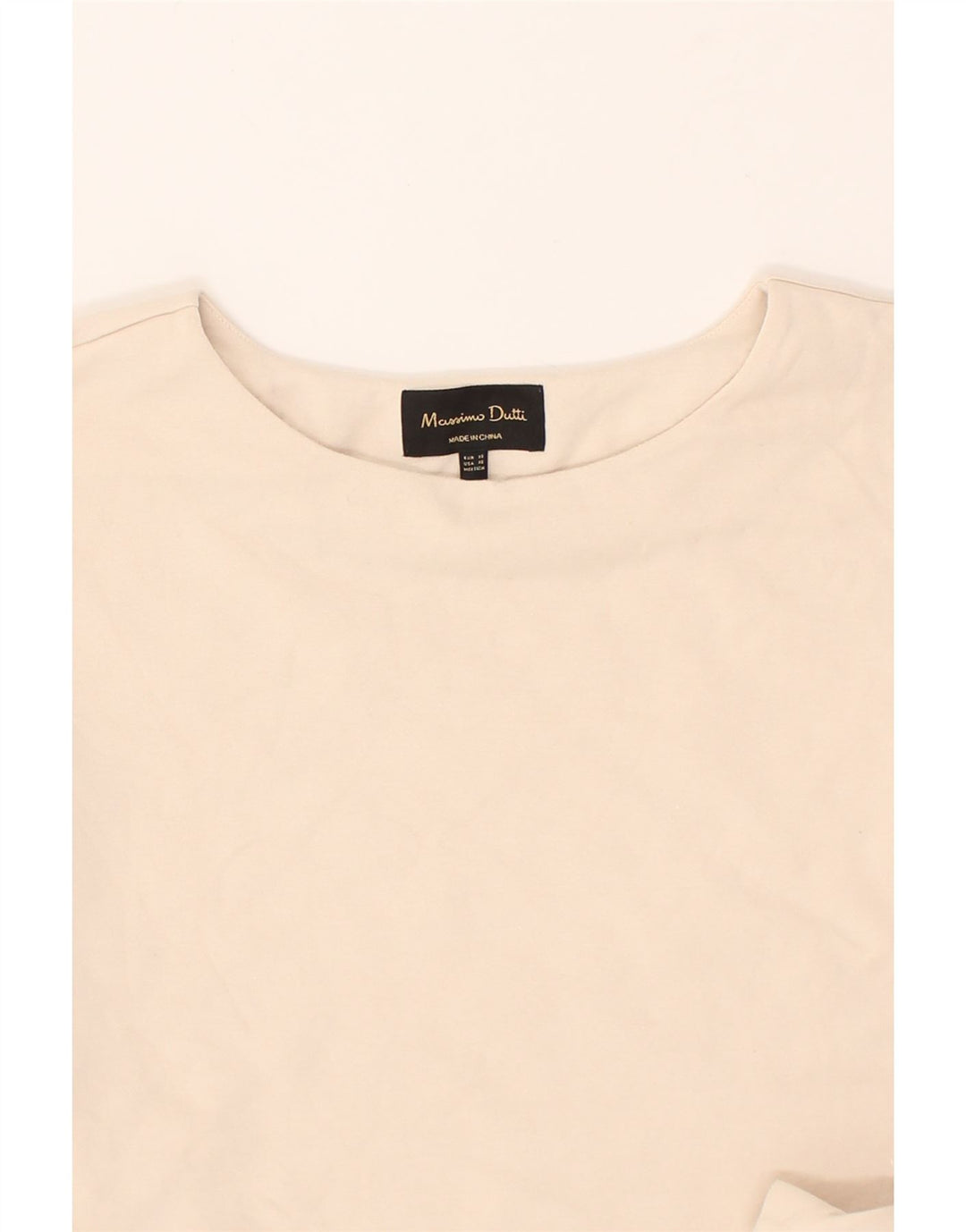 MASSIMO DUTTI Womens Top 3/4 Sleeve UK 6 XS Off White Cotton | Vintage Massimo Dutti | Thrift | Second-Hand Massimo Dutti | Used Clothing | Messina Hembry 