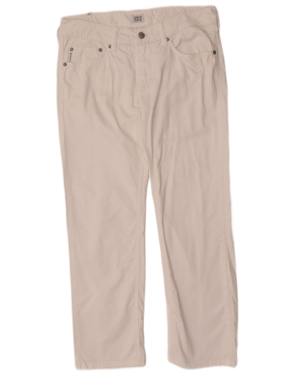 Прямые джинсы Armani Junior для девочек 14-15 лет W32 L27, белый хлопок