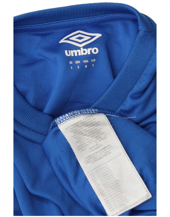 Мужской топ с рисунком Umbro, маленький синий полиэстер с длинными рукавами