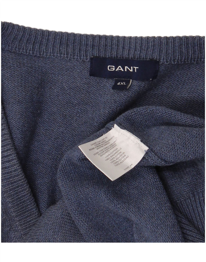 Мужской свитер GANT с v-образным вырезом 4XL, темно-синий, хлопок