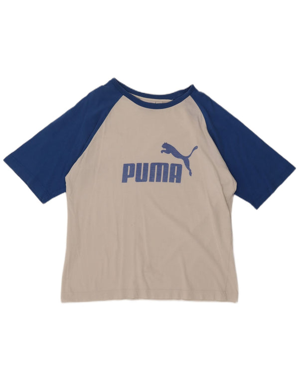 Мужская футболка с рисунком Puma Top XL белая с цветными блоками