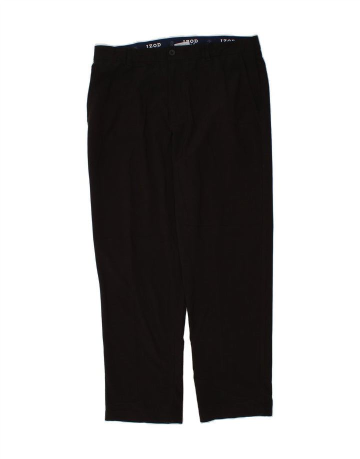 IZOD Mens Golf Straight Chino Trousers W38 L32 Black Polyester Vintage Izod and Second-Hand Izod from Messina Hembry 