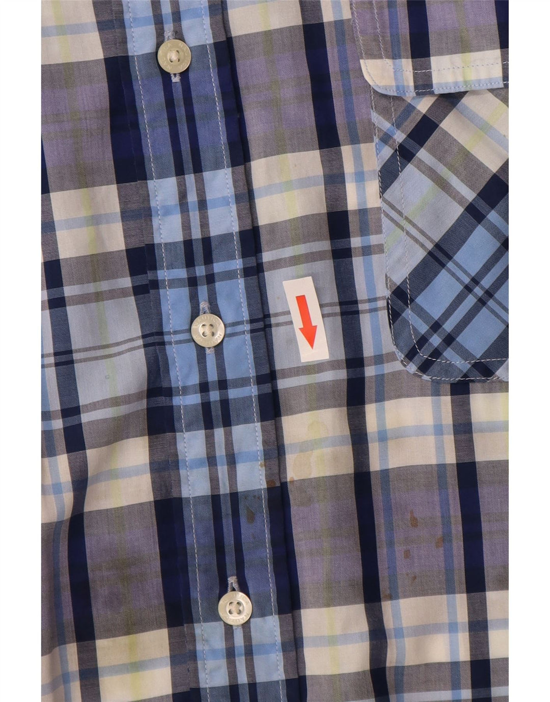 Мужская рубашка Nautica с коротким рукавом, большая синяя клетка, хлопок