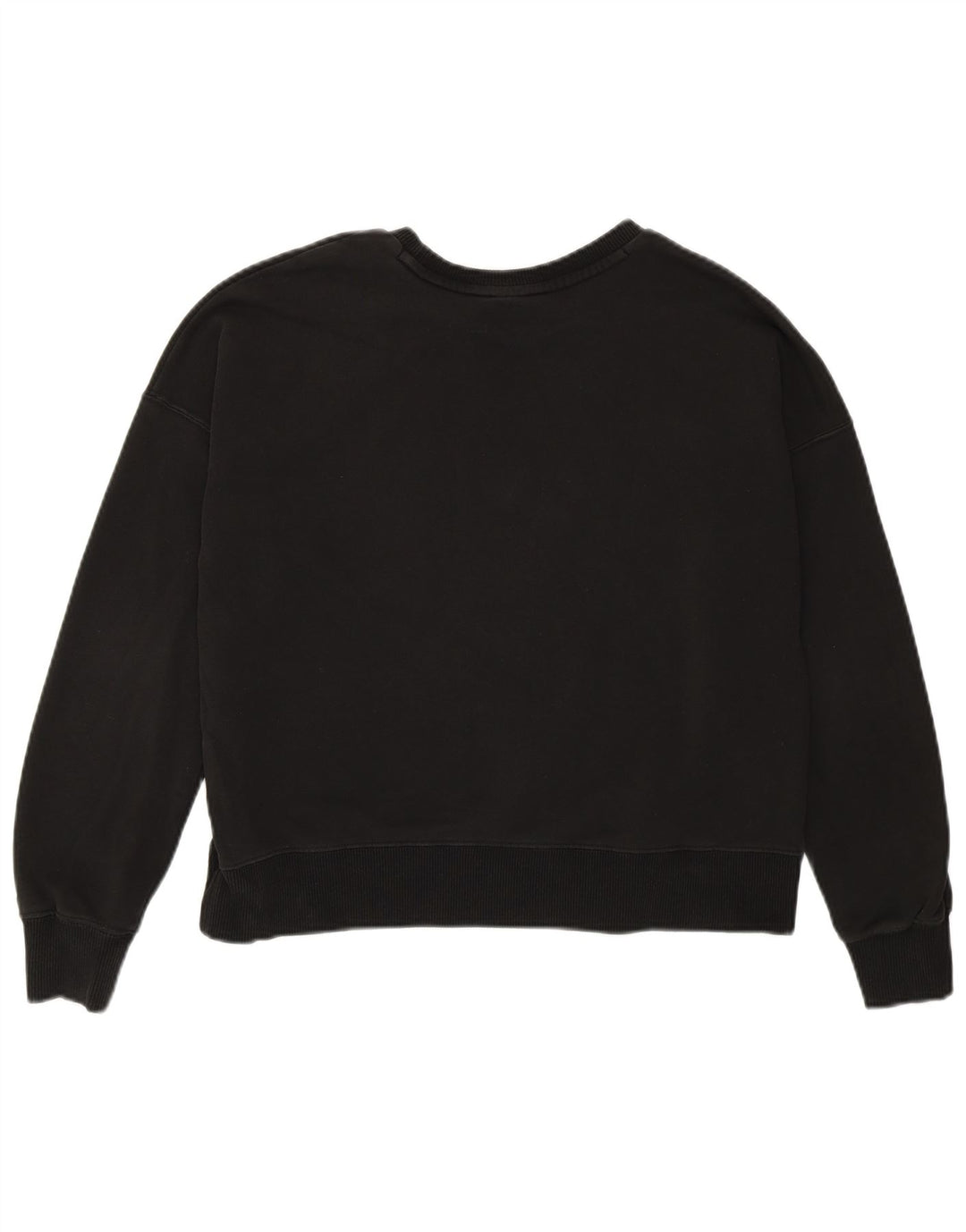 Женский укороченный свитшот с рисунком Puma большого размера UK 6 XS, черный хлопок