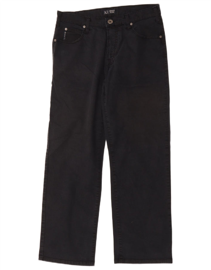 Мужские прямые джинсы Armani W32 L28, черный хлопок