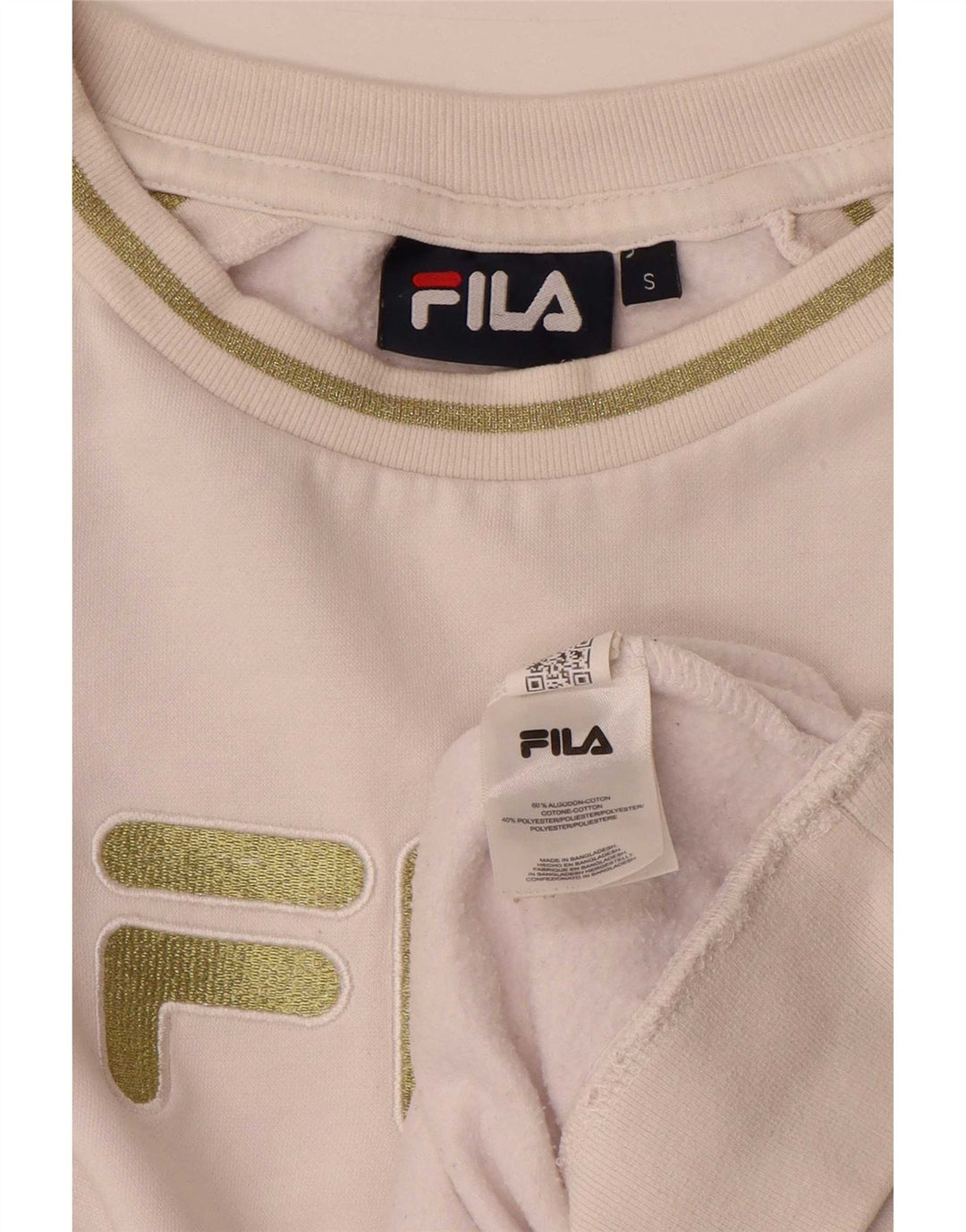 Женский джемпер оверсайз с рисунком Fila UK 10, маленький белый хлопок