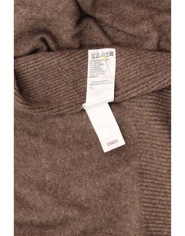Женский асимметричный кардиган Marks & Spencer UK 12/14 Средне-коричневый