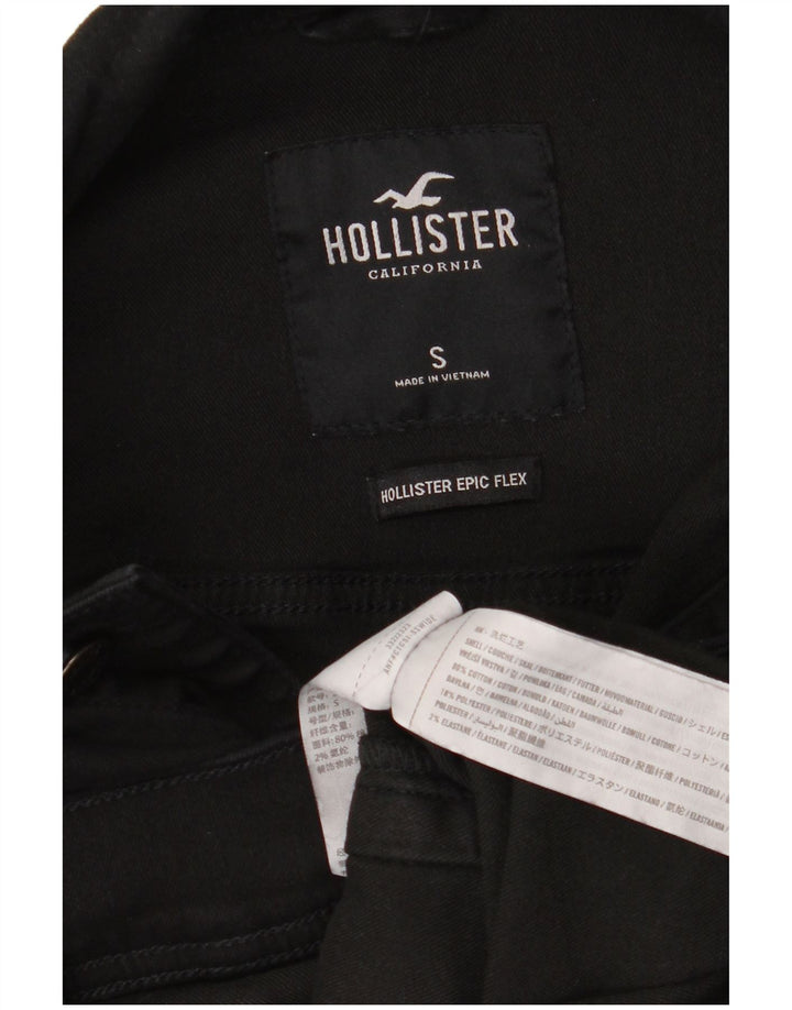 Мужская джинсовая куртка Hollister UK 36 маленькая черная хлопковая