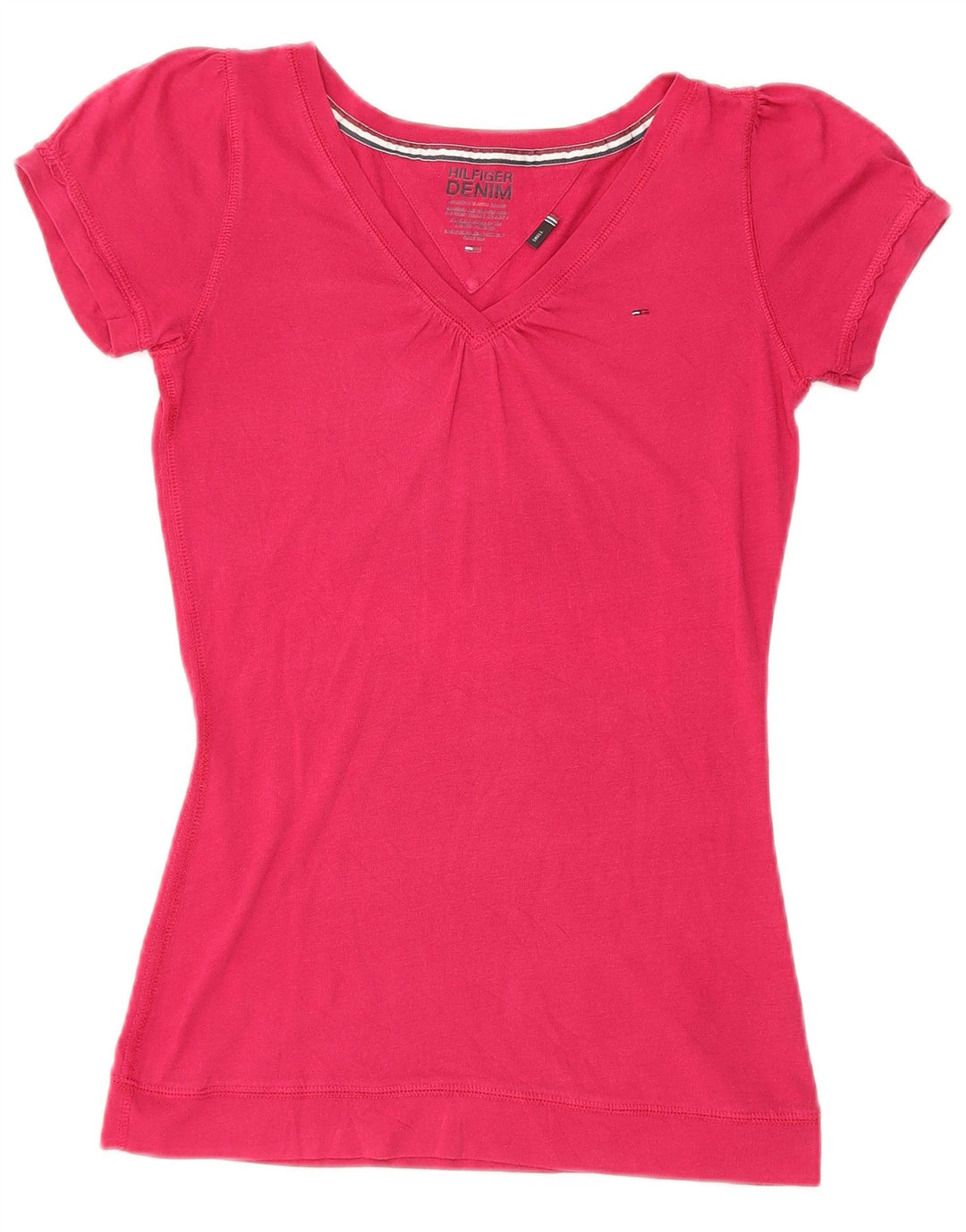 TOMMY HILFIGER Женская футболка Top UK 8 Small Pink Cotton