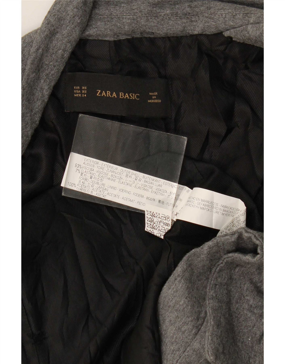 Женский открытый пиджак оверсайз Zara UK 6 XS, серый вискоза