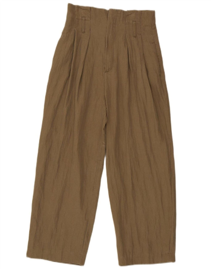 Женские укороченные брюки Zara, маленькие W26 L24, хаки