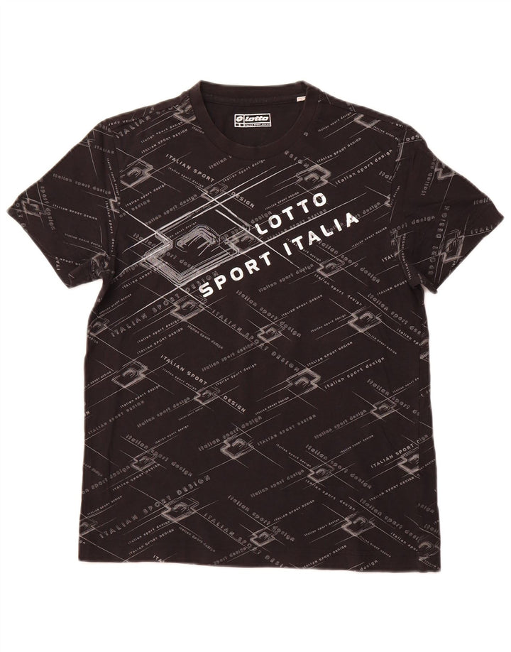 Женская футболка с рисунком LOTTO Top UK 10, маленькая, черный хлопок