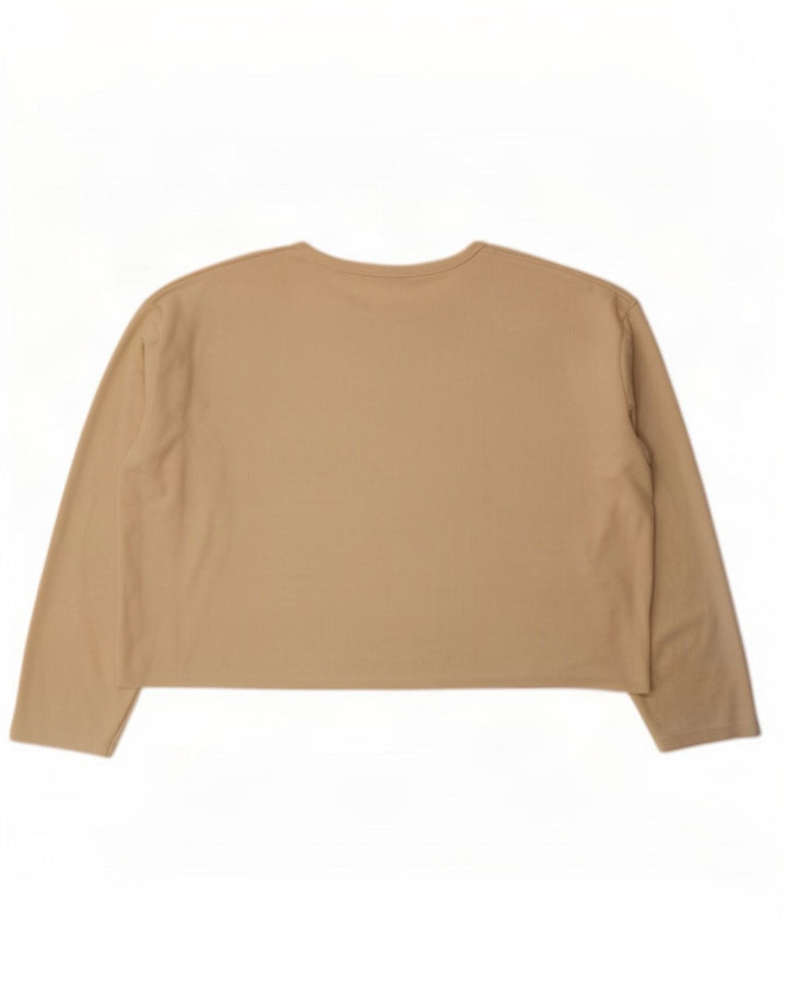 Мужской топ свободного кроя Zara с длинным рукавом, большой бежевый